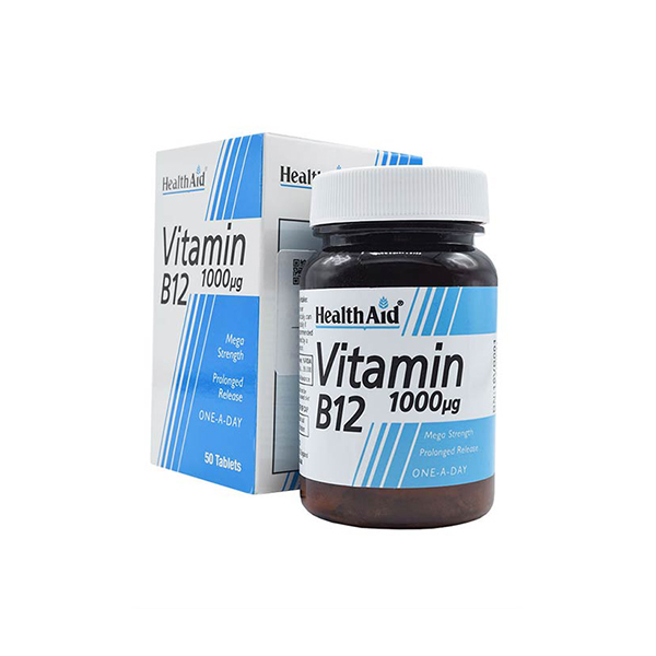 قرص ویتامین B12 ۱۰۰۰ میکروگرم هلث اید ۵۰ عدد		