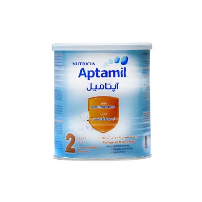 شیر خشک آپتامیل ۲ نوتریشیا مناسب شیرخوران ۶ تا ۱۲ ماه ۴۰۰ گرم